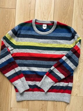 Gap multi color merino wool crewneck sweater 00s y2k rainbow preppy collegiate M